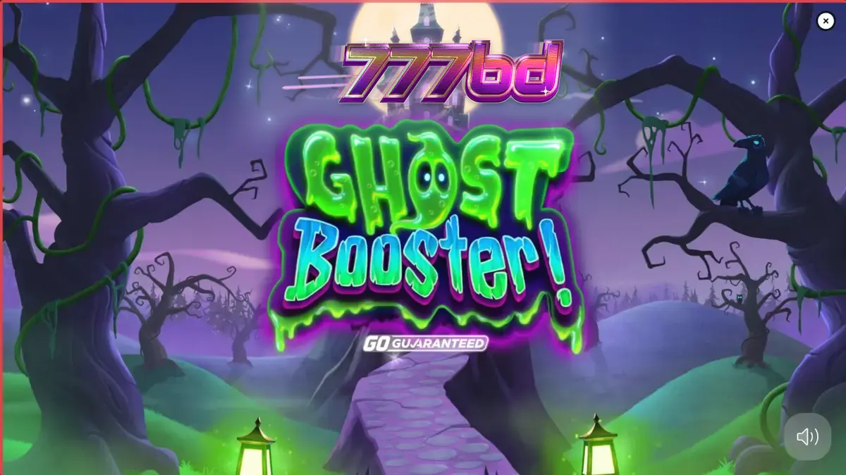 Ghost Booster স্লট গেমের রঙিন এবং ভূতুড়ে থিমযুক্ত ইন্টারফেস