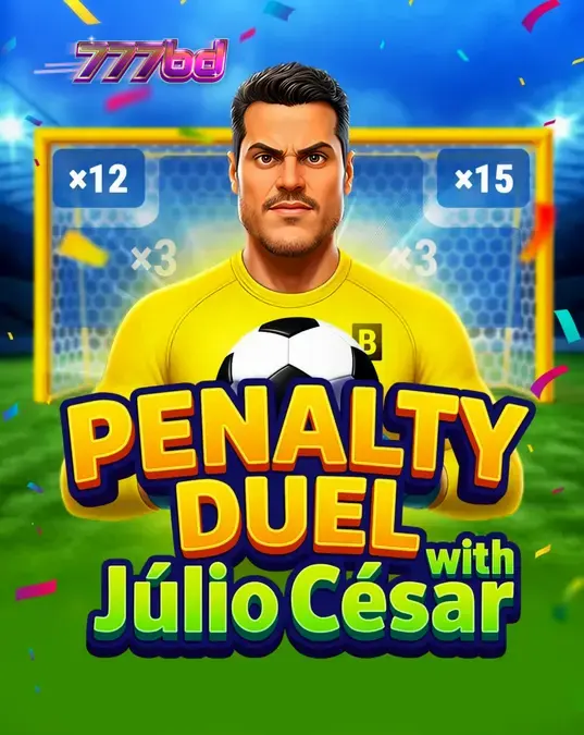 Penalty Duel with Júlio César slot game interface with football theme